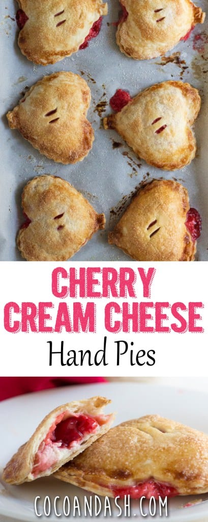 Valentine's Day Desserts - Cherry Cream Cheese Hand Pies by Coco & Ash | Valentine's Day is perfect for sweet treats. Check out these 7 easy Valentine's Day Desserts.  You'll get easy dessert recipes that you can make for your loved ones on Valentine's Day.  Valentine's day dessert recipes are festive and can be super easy. #ValentinesDayDesserts #ValentinesDay #desserts #dessertgifts #HWS #healthywealthyskinny