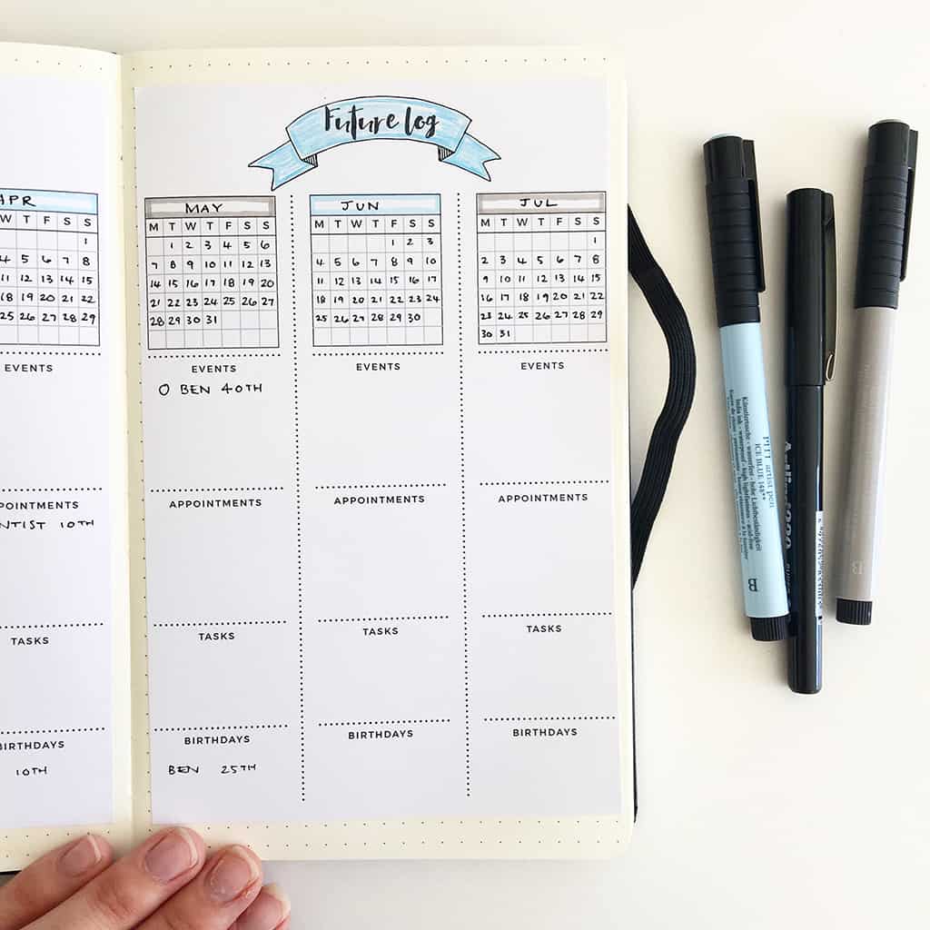 What is a Bullet Journal - Future Log Printable by Space and Quiet