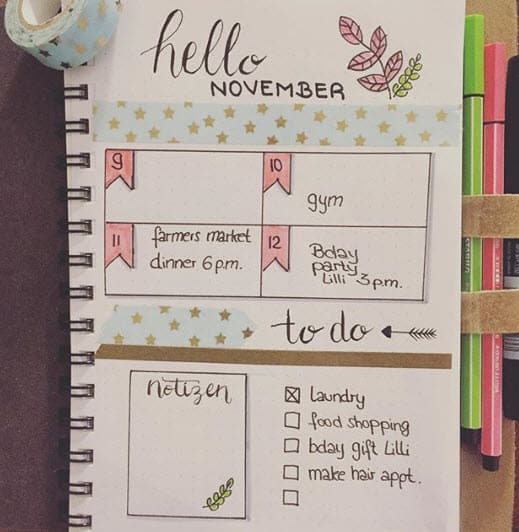 Bullet Journal Spreads - Cute To Do List