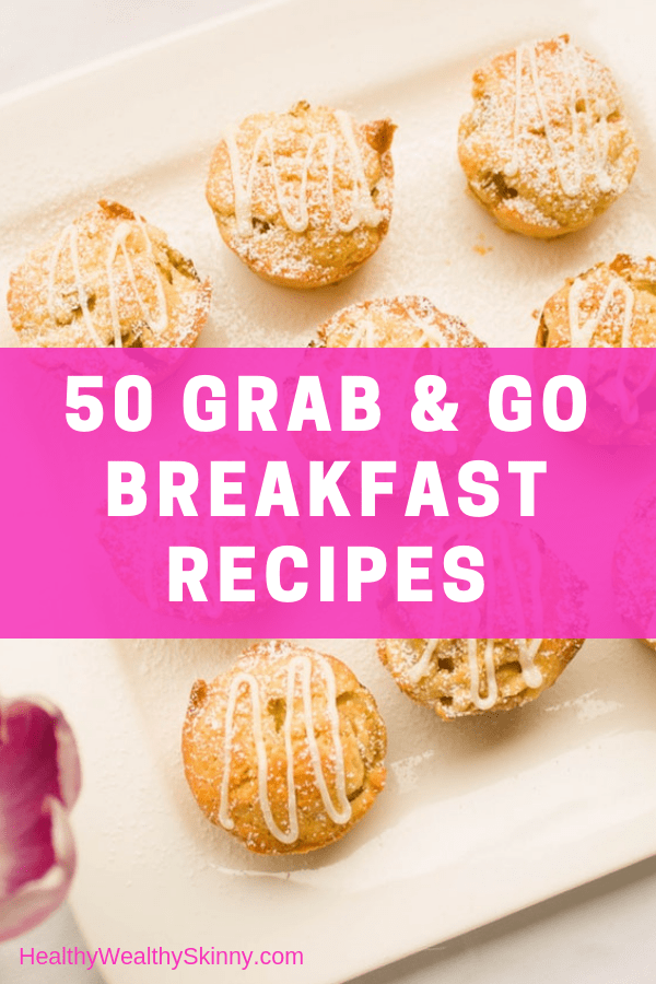 Healthy Eating | A meal that is often forgotten about is breakfast. You and your family need to eat a nutritious breakfast, even on your busiest morning. Most of us need a way to eat breakfast on the go. Here are 40 Grab and Go Breakfast Recipes. #healthyeating #cleaneating #mealprep #breakfast #breakfastrecipes #HWS #healthywealthyskinny