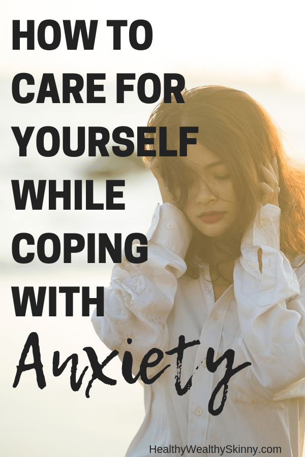 Anxiety | How to care for yourself while coping with Anxiety. Anxiety disorders affect 40 million adults in the United States alone.  The majority of anxiety suffers deal with it on a regular basis, often at least once a day. Instead of letting it consume you, learn how to cope with anxiety by creating a self-care routine. #anxiety #livewithanxiety #selfcareroutine #selfcare #HWS #healthywealthyskinny