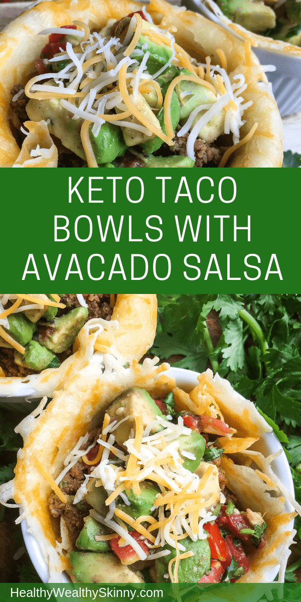 Keto | These Keto Taco Bowls are a low carb twist on a Mexican favorite! They are super easy to make and are absolutely delicious. #keto #lowcarb #cleaneating #healthyeating #foodanddrink #HWS #healthywealthyskinny