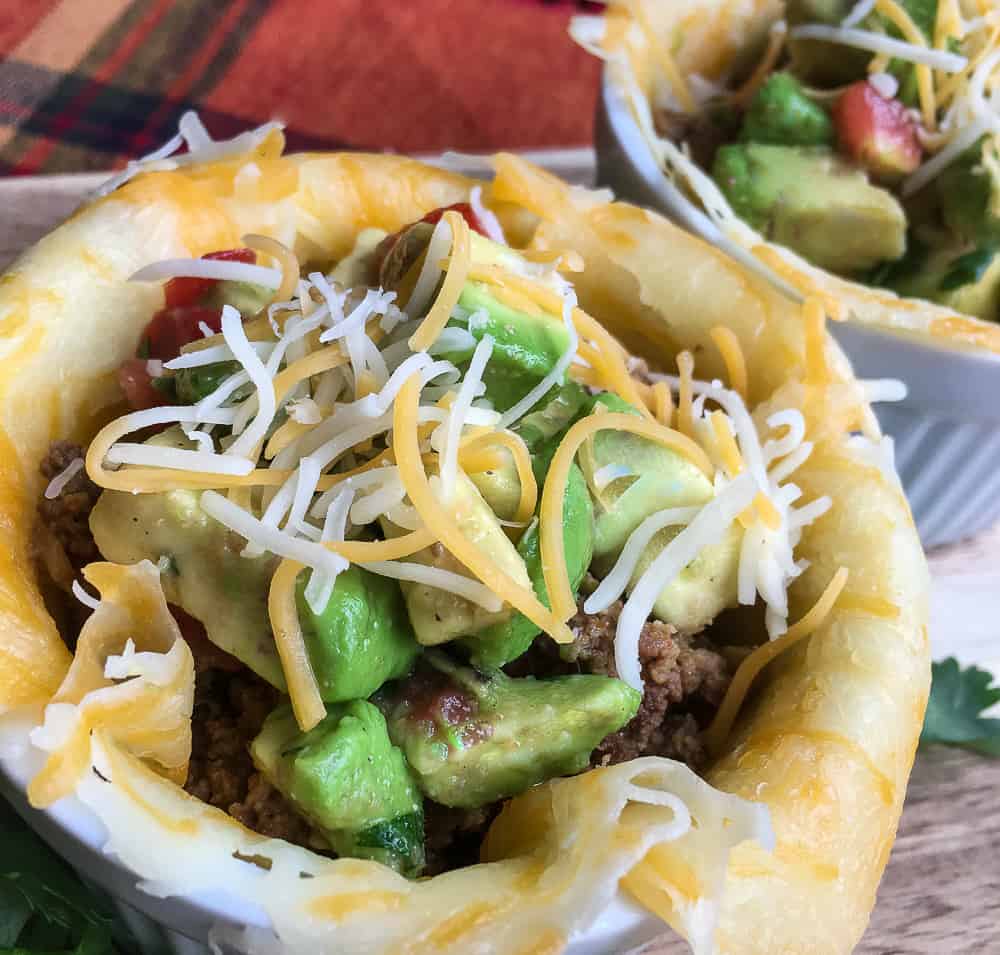 Keto Taco Cups with Avacado Salsa