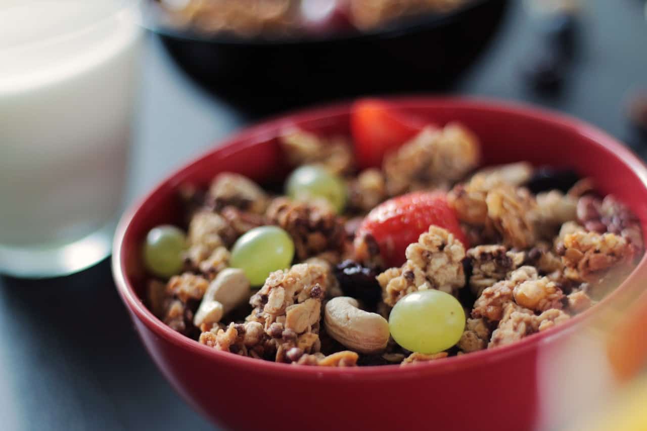 Breakfast on the Go - Granola is a healthy snack or breakfast to make for your family and is easy for them to bring along on busy mornings