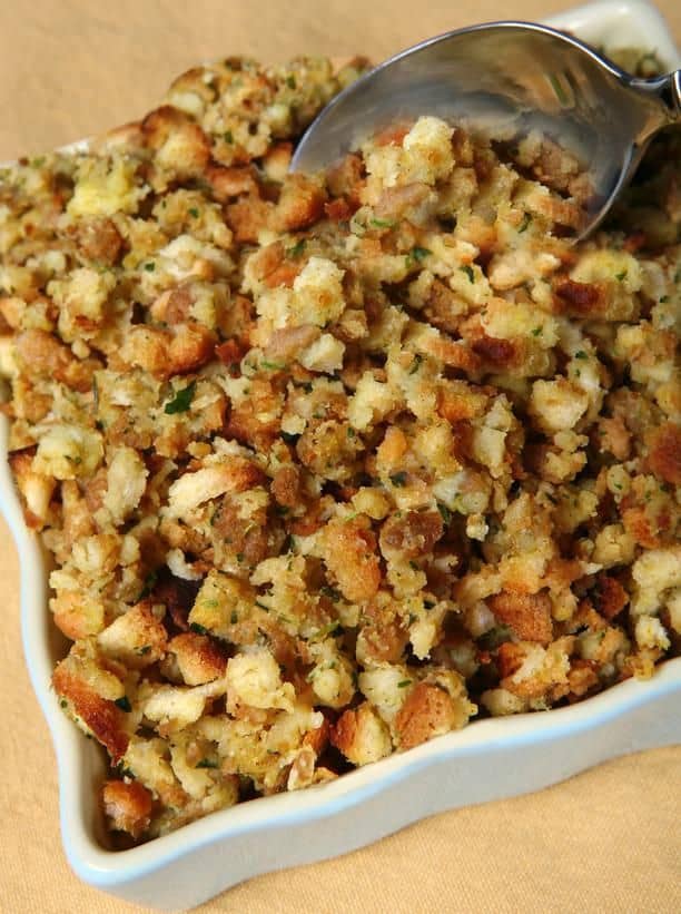 Great Twists to Traditional Christmas Dinner - Sage, Onion, and smoked bacon Stuffing by Garden & Table