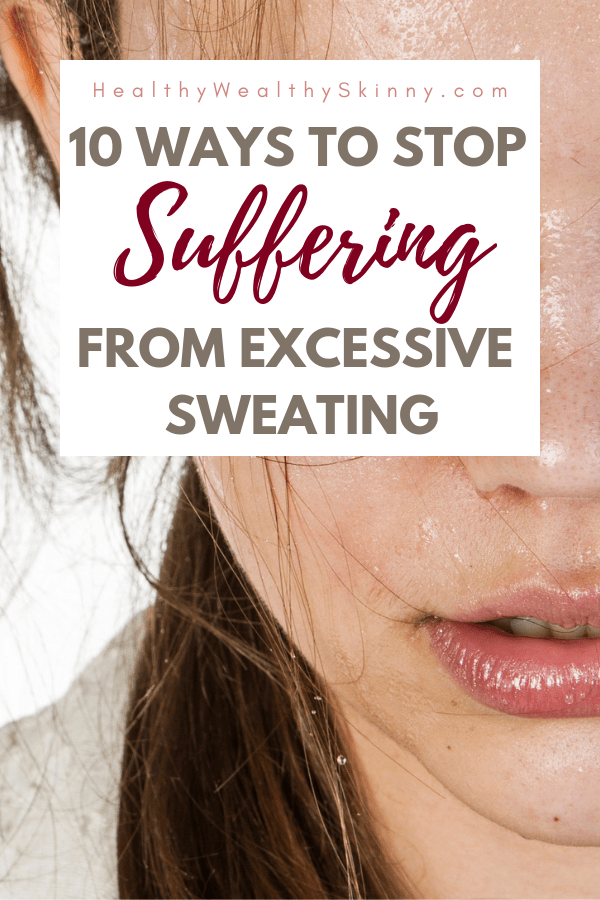 Excessive sweating can by embarrassing, uncomfortable, and even stinky. Find out home remedies to stop excessive sweating. Also discover medical treatments to stop excessive sweating. Hyperhidrosis and Diaphoresis are treatable. You don't have to suffer with excessive sweating. Learn how to combat excessive sweating and live a cooler, dryer, life. #excessivesweating #hyperhidrosis #diaphoresis #health #wellness #homeremedies #medicaltreatments #HWS #healthywealthyskinny