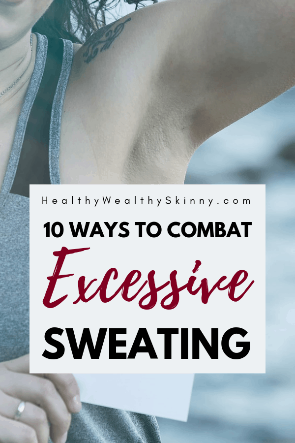 Excessive sweating can by embarrassing, uncomfortable, and even stinky. Find out home remedies to stop excessive sweating. Also discover medical treatments to stop excessive sweating. Hyperhidrosis and Diaphoresis are treatable.  You don't have to suffer with excessive sweating.  Learn how to combat excessive sweating and live a cooler, dryer, life. #excessivesweating #hyperhidrosis #diaphoresis #health #wellness #homeremedies #medicaltreatments #HWS #healthywealthyskinny