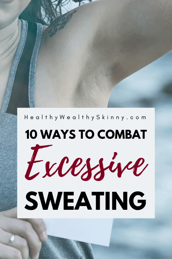 Excessive sweating can by embarrassing, uncomfortable, and even stinky. Find out home remedies to stop excessive sweating. Also discover medical treatments to stop excessive sweating. Hyperhidrosis and Diaphoresis are treatable. You don't have to suffer with excessive sweating. Learn how to combat excessive sweating and live a cooler, dryer, life. #excessivesweating #hyperhidrosis #diaphoresis #health #wellness #homeremedies #medicaltreatments #HWS #healthywealthyskinny
