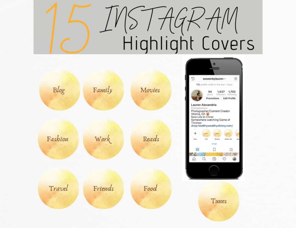 Free Instagram Highlight Covers - Spice up you IG account by following the lead of your favorite Instagram Influencers.  Find out how to create instagram stories and how to save them as instagram story highlights.  Get a set of free Instagram Story Highlight icons to use on your IG account.  Then browse our inventory of IG Story Highlight covers from our shop. #ighighlightcovers #ighighlights #instagramstorycovers #instagramstoryicons #HWS #healthywealthyskinny