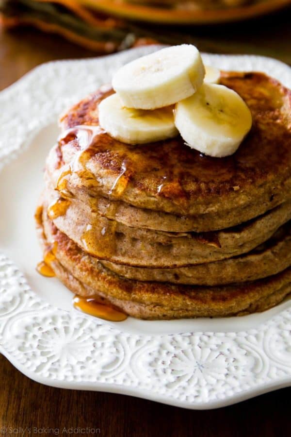 Whole Wheat Banana Pancakes by Sally's Baking Addiction
