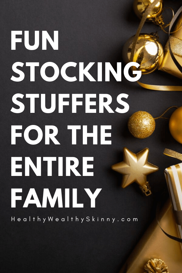 50 plus stocking stuffing ideas for everyone in your family. Stocking Stuffer Ideas - Stocking stuffers for women, Stocking Stuffers for Men, Stocking Stuffers for kids, stocking stuffers for her, stocking stuffers for him, Christmas gift ideas for family #stockingstuffers #Christmasgifts #HWS #healthywealthyskinny