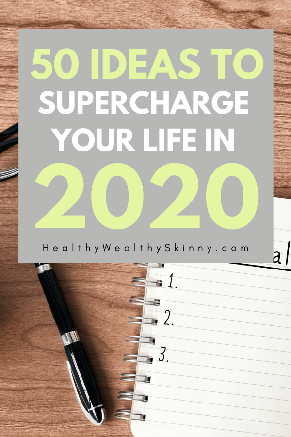 Get 50 New Year's Resolution ideas that will help you enhance your life in 2020. Learn how to create SMART Goals that you can achieve. Life goals. #smartgoals #lifegoals #newyearsresolutionideas #HWS #healthywealthyskinny