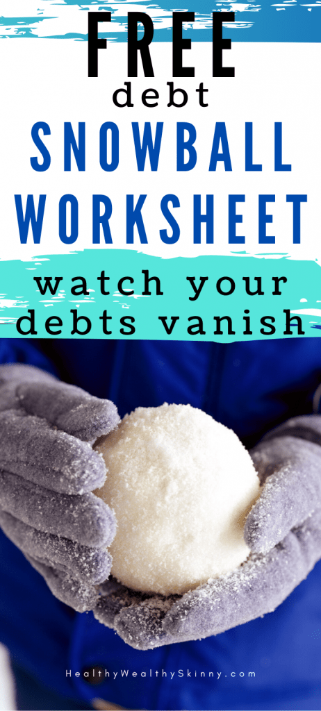 debt snowball worksheet - download your free copy of our debt snowball spreadsheet that will help you organize your debts and track your monthly payments on your debt.  Quickly and easily create a debt repayment plan using the debt snowball method. #debtsnowballworksheet #debtspreadsheet #payoffdebt